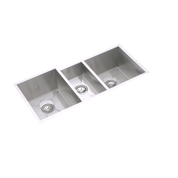 Elkay Crosstown 16 Gauge Stainless Steel 40 X 20-1/2 X 10 Triple Bowl Undermount Sink Kit EFU402010DBG - main